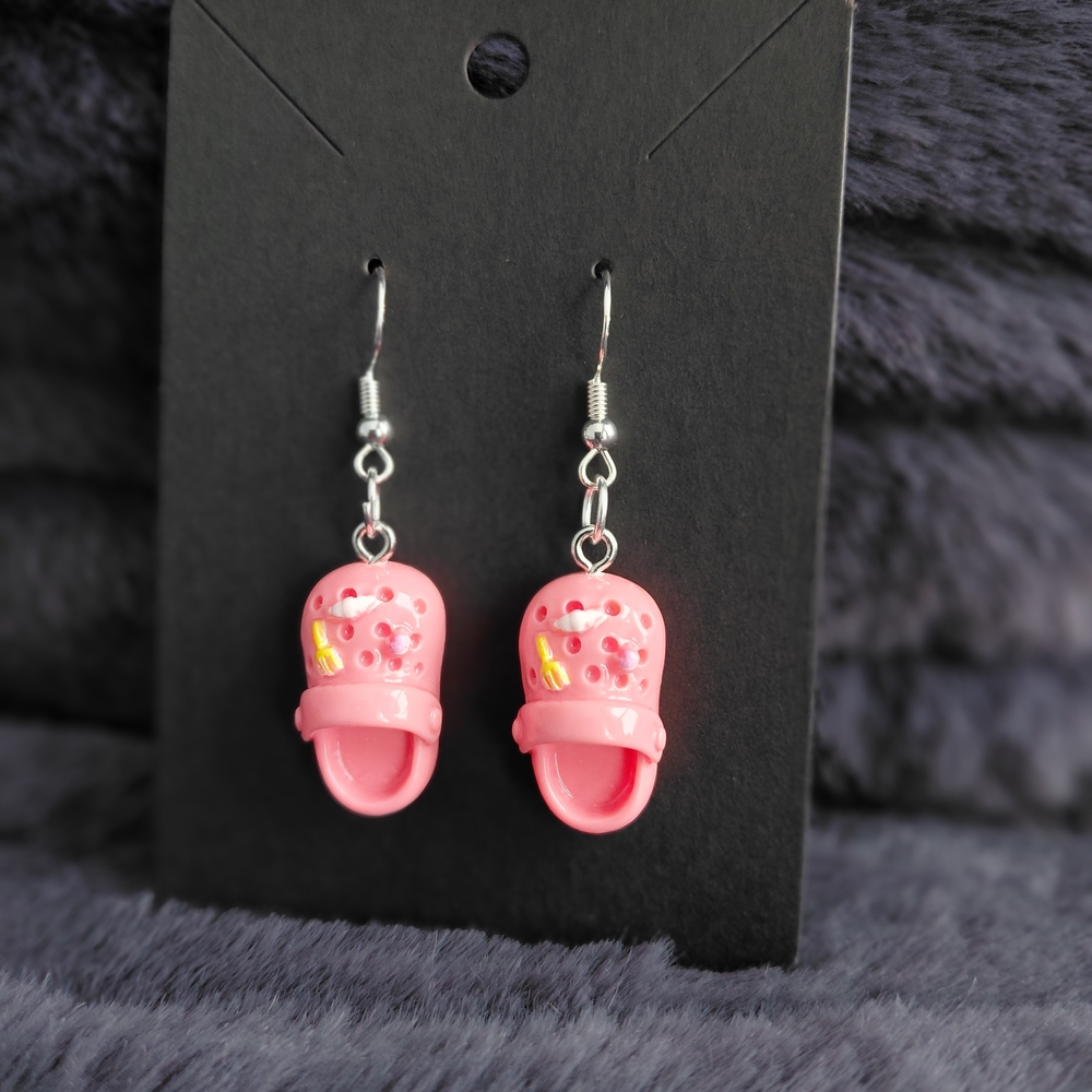 Pink Croc-Inspired Earrings